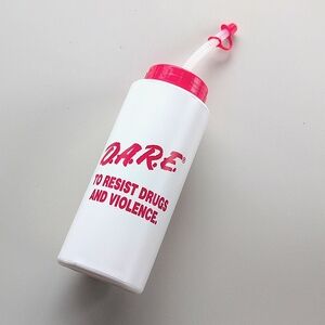 D.A.R.E. Vintage DARE White Water Bottle w/ Red letters